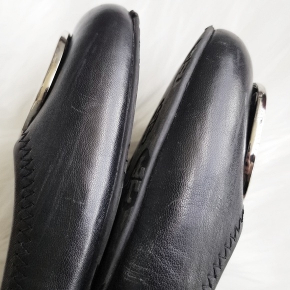 Tory Burch Black Leather Minnie Flats 8 - Picture 5 of 7